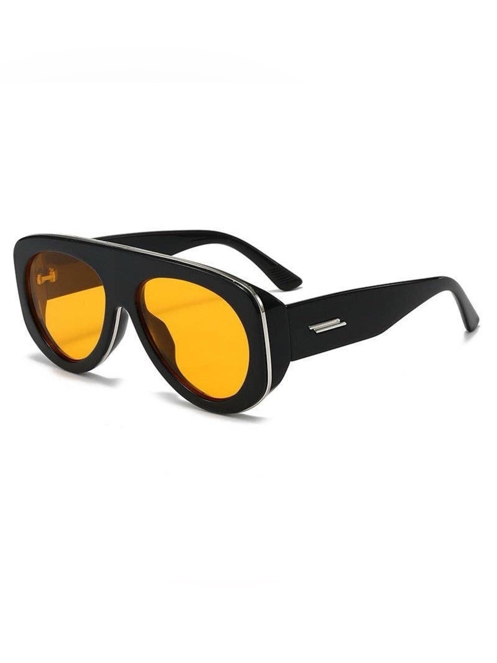 Black Frame Sunglasses with Amber Yellow Lenses